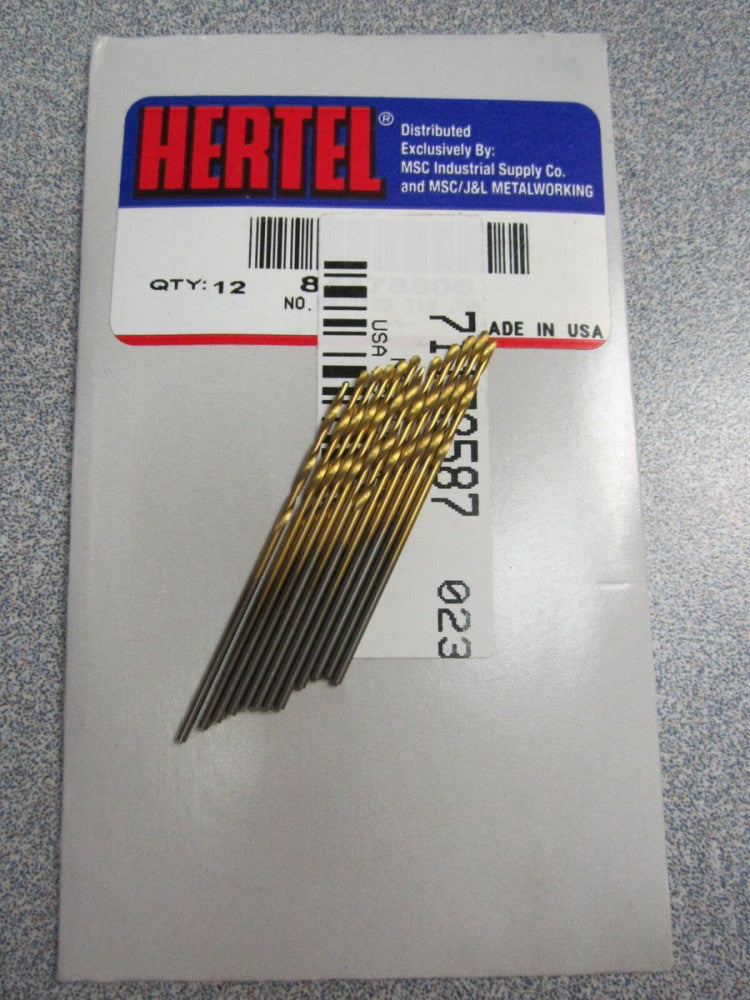 (12) #58 (.0420") Jobber Length Drill Bits 118Deg Angle TiN HSS USA