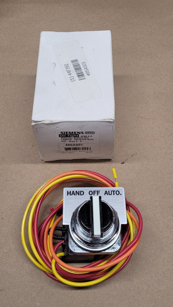 Siemens 49SAS01 Oil Tight Selector Switch Kit Hand/Auto/Off
