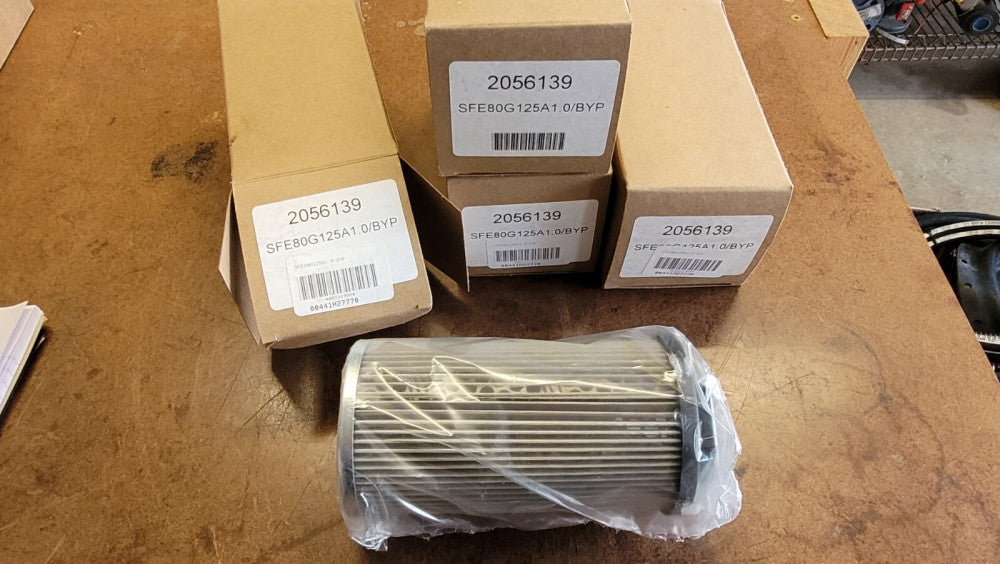 Lot of 4 2056139 SFE80G125A1.0/BYP Stainless Steel Hydraulic Filters