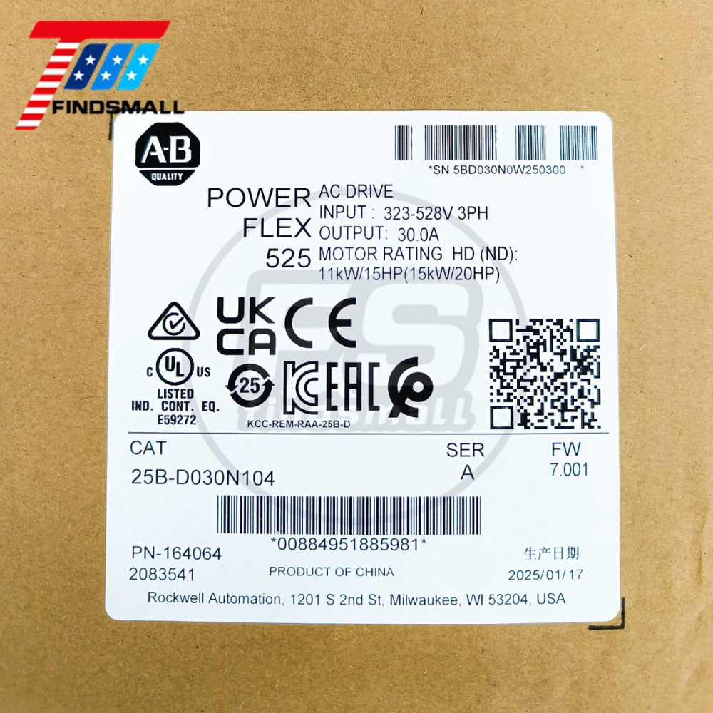 2025 New Factory Sealed Allen-Bradley 25B-D030N104 15kW 20Hp AC Drive US