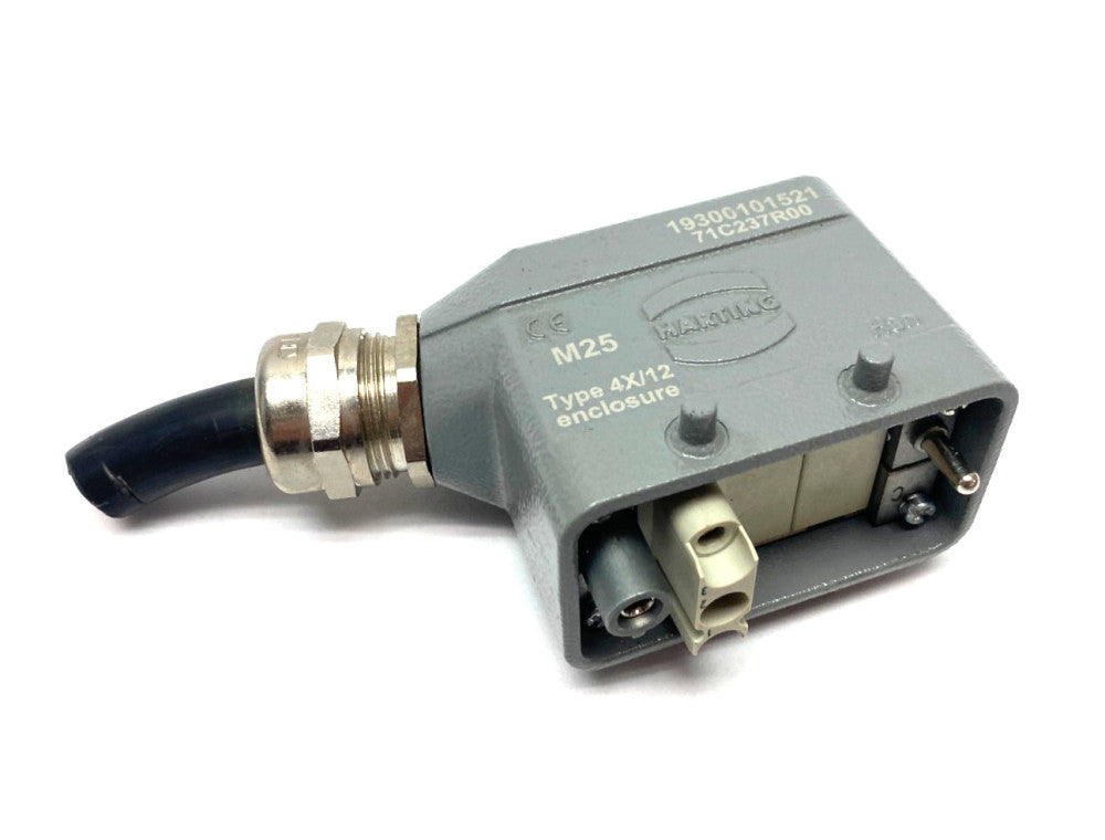 Harting 19300101521 Han 10B HOOD SE LC M25 Connector Hood w/ Frame & Inserts