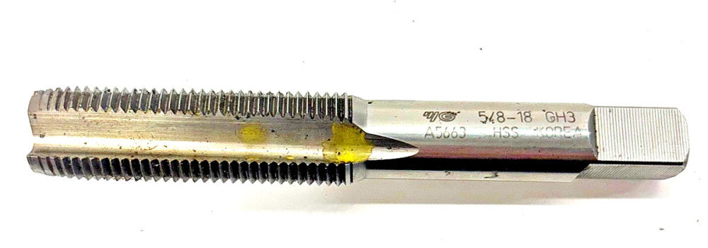 THREAD TAP 5/8"-18 1-7/8" LOC GH3 A5663 HSS KOREA 3/8" SQ. END