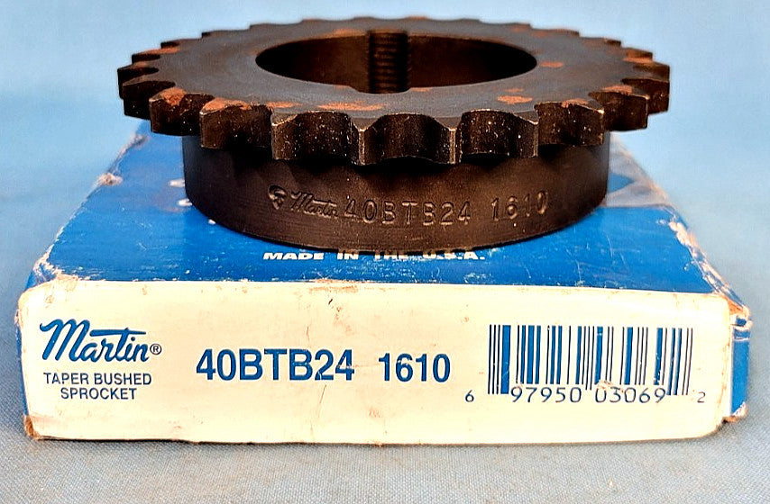 MARTIN ROLLER CHAIN SPROCKET M/N: 40BTB24 CHAIN: #40 TEETH: 24 OD: 4.098"
