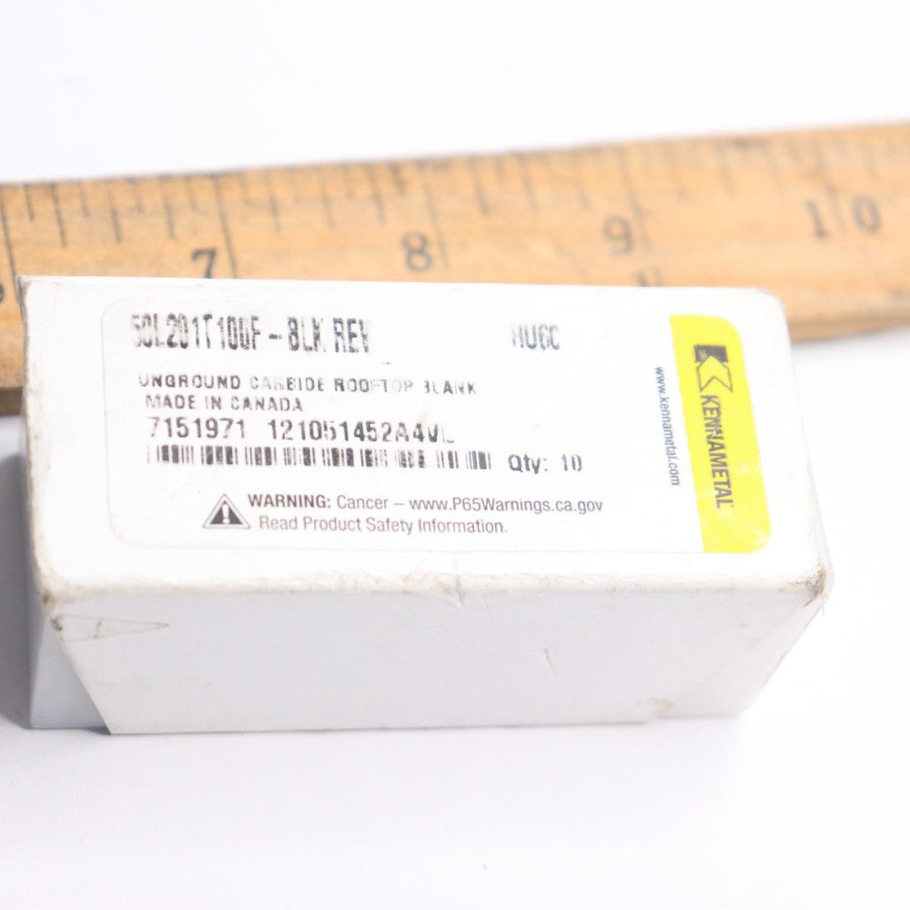 (8-Pk) Kennametal Unground Rooftop Blank 100F-BLK Carbide 50L201T100F
