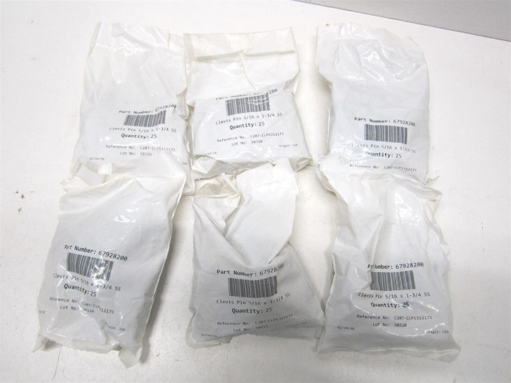 (C207-CLPS312175) 5/16" x 1-3/4" Stainless Steel Standard Clevis Pin - Qty 138