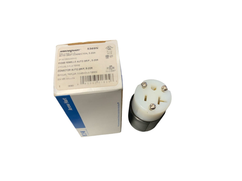 Eaton INDUSTRIAL Straight Blade Connector Plug NEMA 5-20R 5-20 20A 125V 5369N