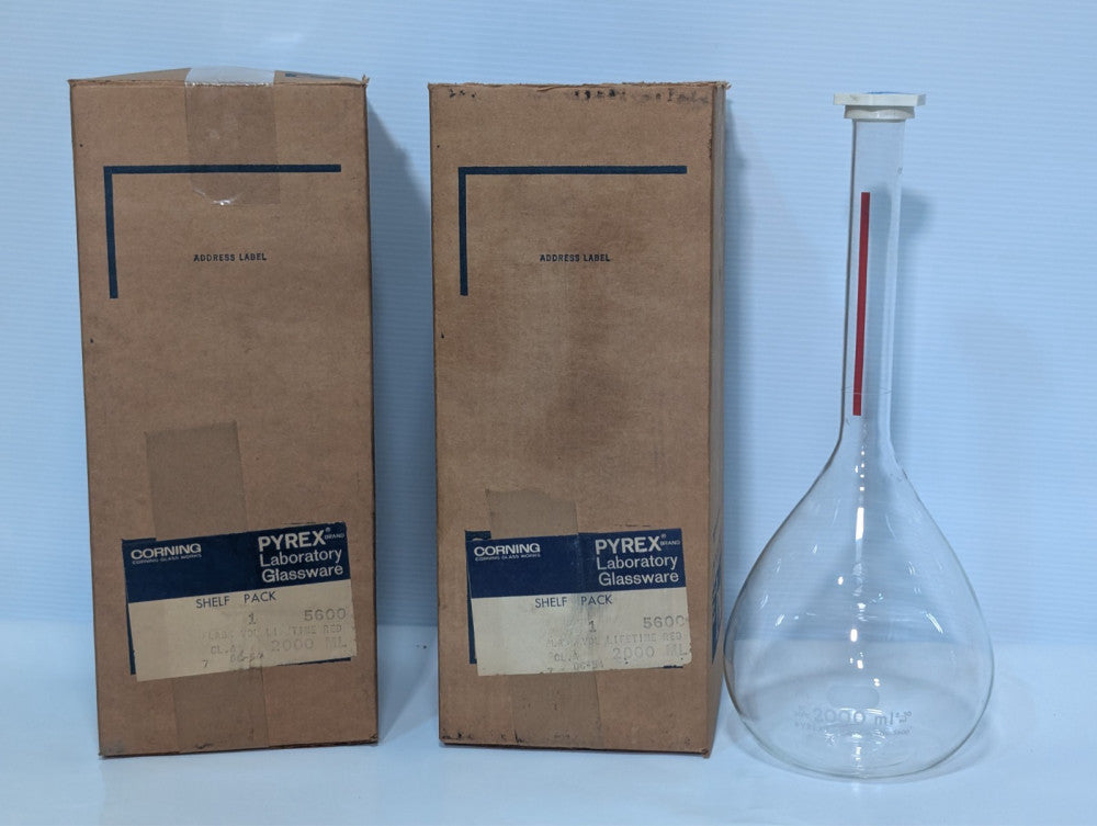 (1 pcs) Corning Pyrex 5600 Volumetric Flask 2000mL Class A New in Box
