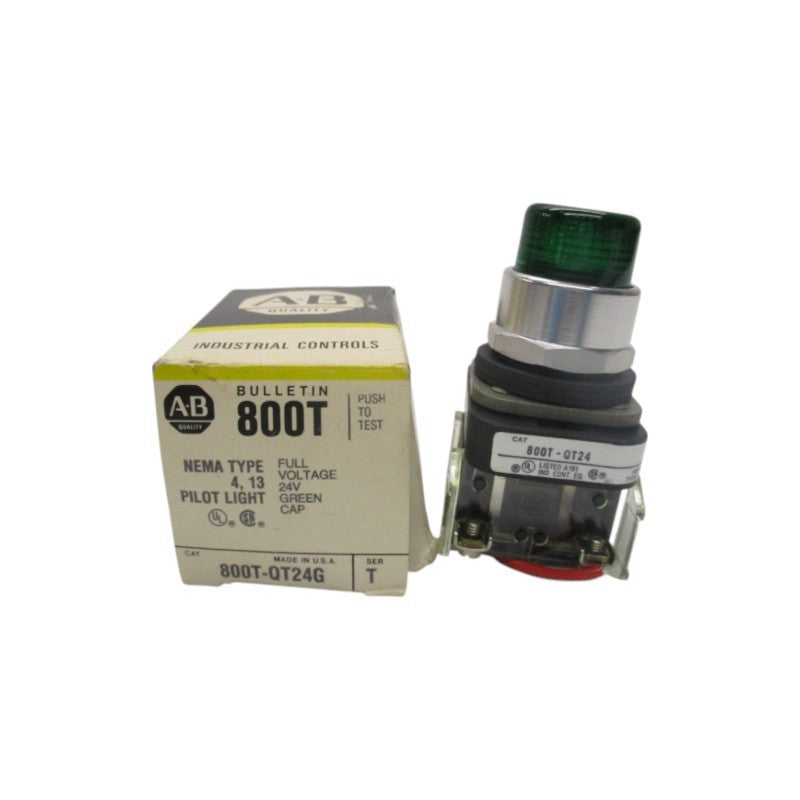 ALLEN BRADLEY 800T-QT24G SER. T 24VAC/DC (BK/YL) NSMP