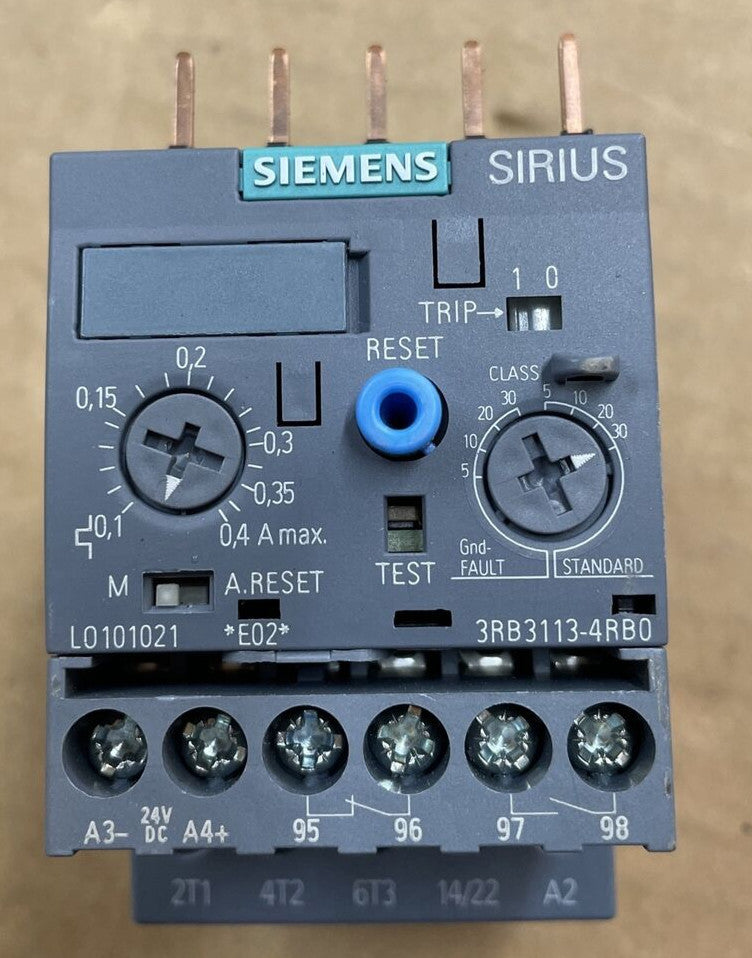 SIEMENS SIRIUS 3RB3113-4RB0 0.1-0.4FLA 600V OVERLOAD MODULE NICE  TAKEOUT