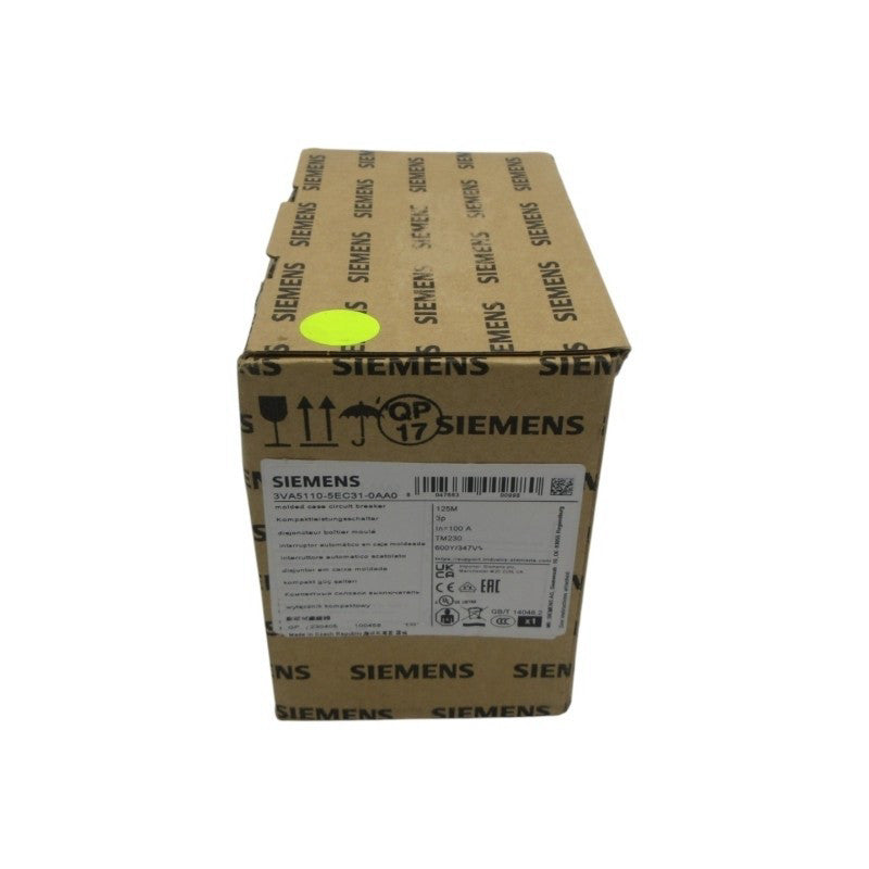 SIEMENS 3VA5110-5EC31-0AA0 347V 100A NSMP