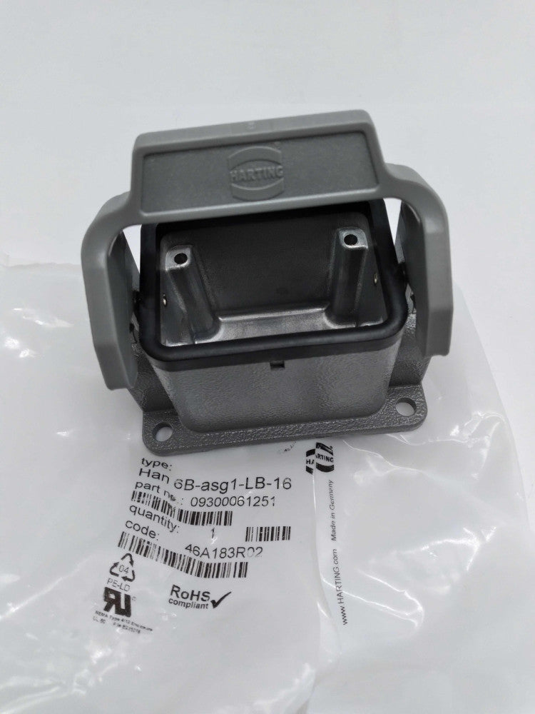 NEW HARTING 09300061251 HAN-6B-ASG1-LB-16 Connector Surface Mounted 1 Side Entri