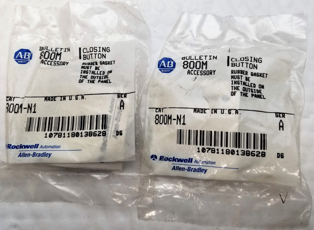 (2) ALLEN BRADLEY 800M-N1 SERIES A PUSHBUTTON, CLOSING BUTTON [C8S3]