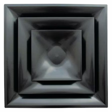 American Louver Str-C-14Bk 14 In Square 3 Cone Diffuser, Black