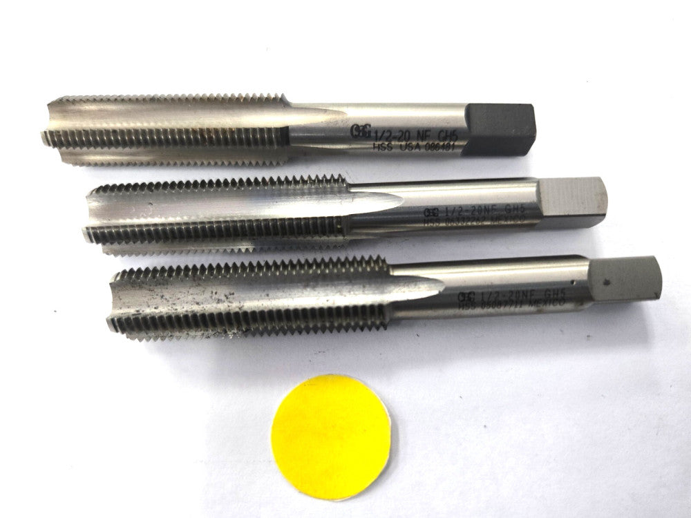 OSG CUTTING TAP WITH TAPERED CHAMFER  #1/2-20 NF GH5  LOT OF 3