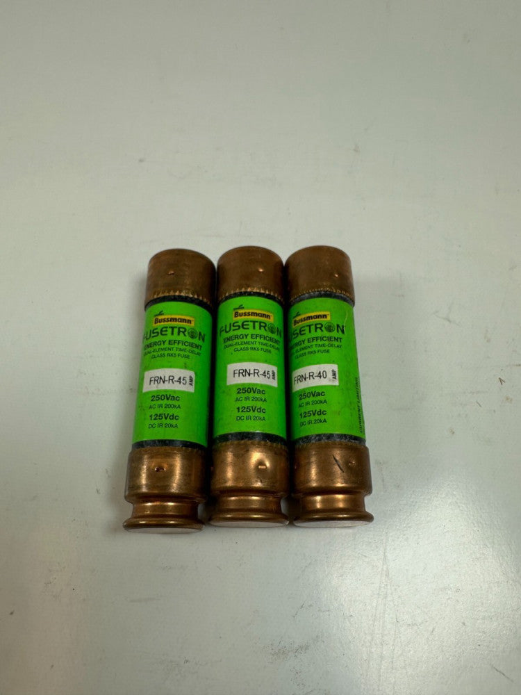 Bussmann Fustron FRN-R-45 450VAC Dual Element Time-Delay Fuse (Lot of 3) New