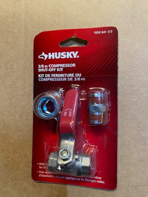 Husky 3-Piece Vertical Compressor Air Shut-Off Kit