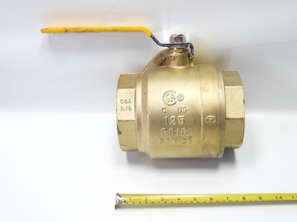 Jomar 4" Brass Ball Valve 600 WOG Full Port Threaded Connection 125 PSIG 100-111