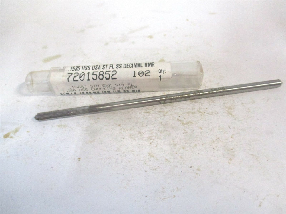 (433-0.1585) 0.1585" x 1" x 4" OAL 6-Flute Straight Shank HSS Chucking Reamer 
