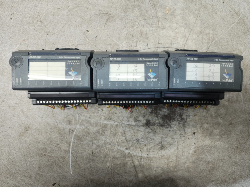 USED LOT OF 3 NATIONAL INSTRUMENTS Thermocouple Input Module / Base FP-TB-3