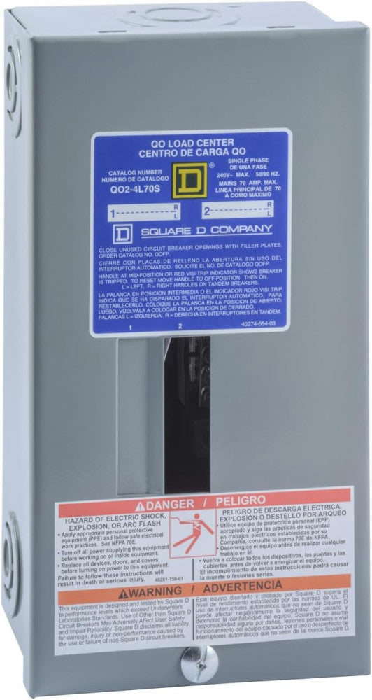 Breaker Box Panel 70 Amp 2-Space 4-Circuit Indoor Main Lug Load Center Bolt On