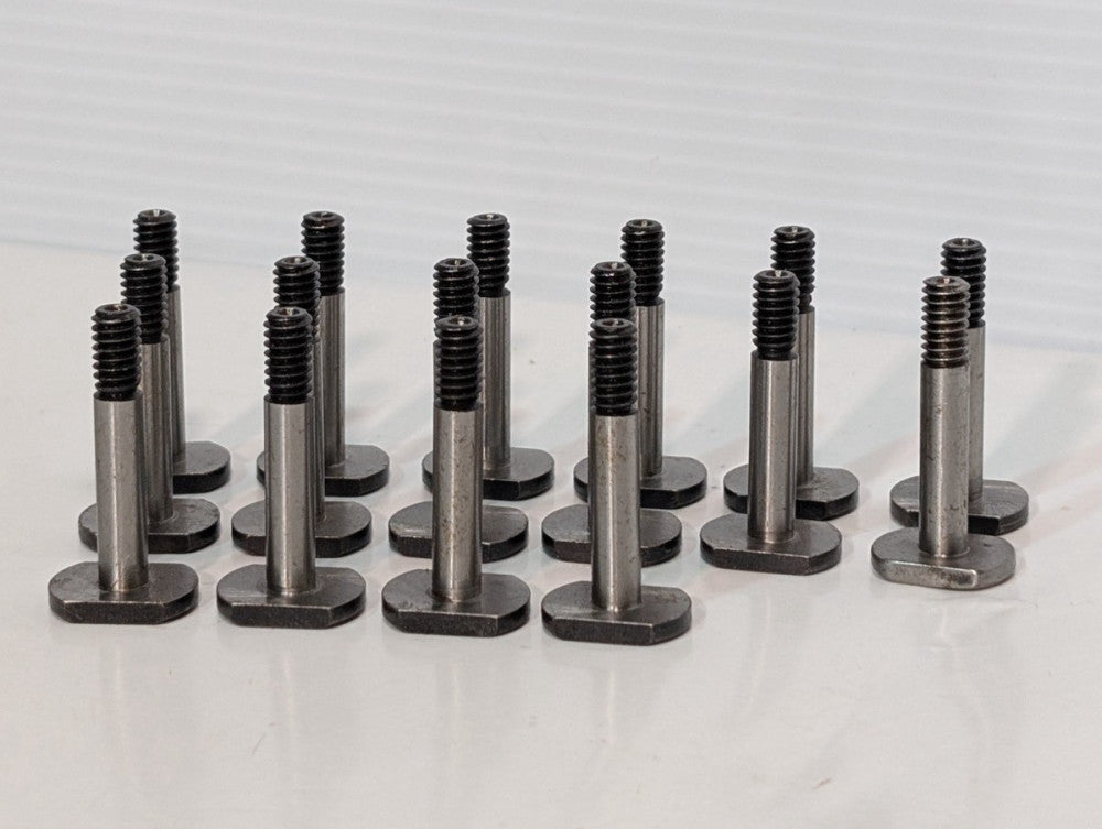 Lot of 16: metal threaded adapter flange foot pin components, 3/4" x 1/2" base