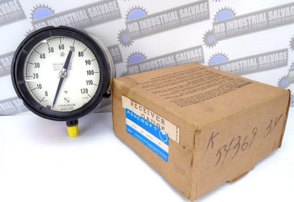 ASHCROFT - 45-1279-AS-02L (0-120 °F) - RECEIVER GAUGE - (NEW in BOX) 4.5"Face