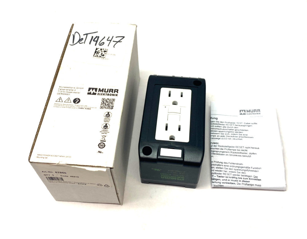 Murrelektronik 67980 MSVD Power Socket NEMA (GFCI) for DIN Rail
