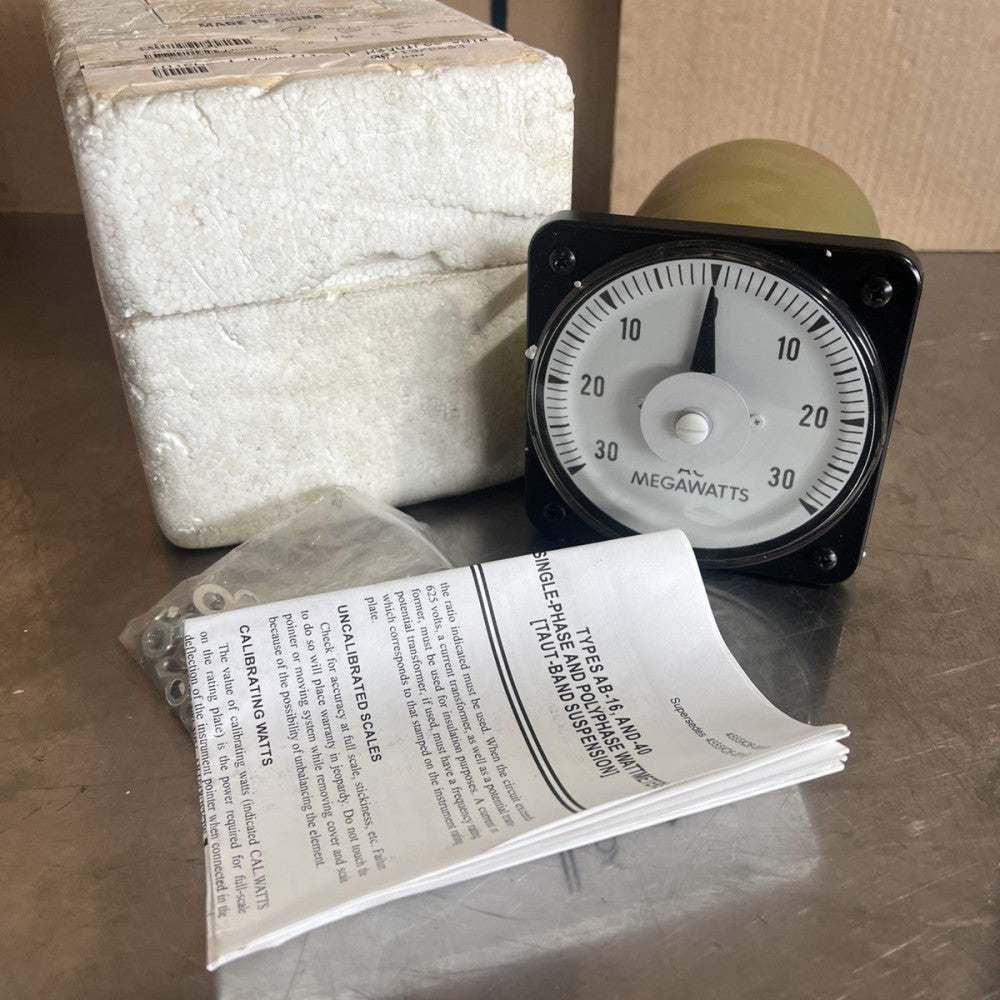 Yokogawa 103222ARDR7BKD Power Panel Meter 30-0-30ac Megawatts Nos Surplus