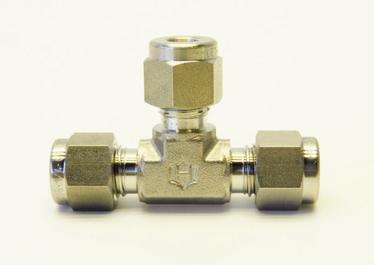 (LOT of 10) Ham-let 316 Stainless 1/4" Tube Compression Union Tee New