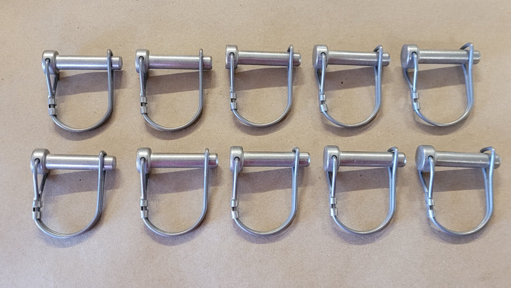 Lot of 10 High Quality Stainless Steel Hitch Pins 3/8" Diameter 1-1/2" Clearance