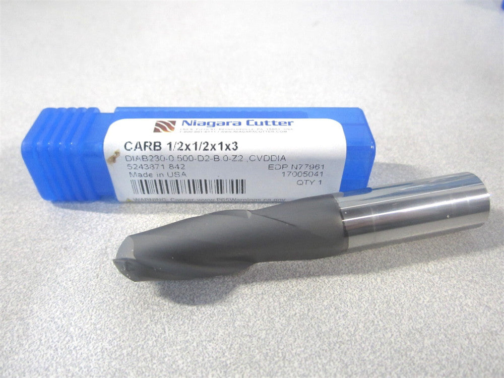Niagara Cutter (17005041) 1/2" x 1/2" x 1" x 3" Solid Carbide 2Fl Ball End Mill
