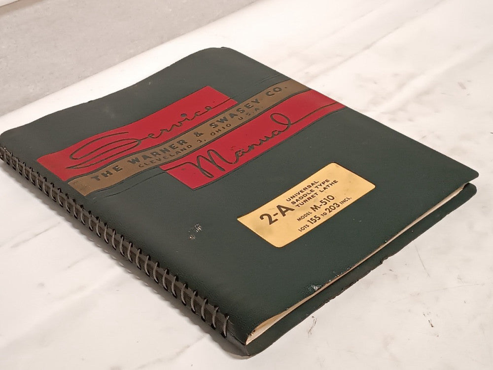 Warner & Swasey M510 2A Universal Saddle Type Turret Lathe Service Manual