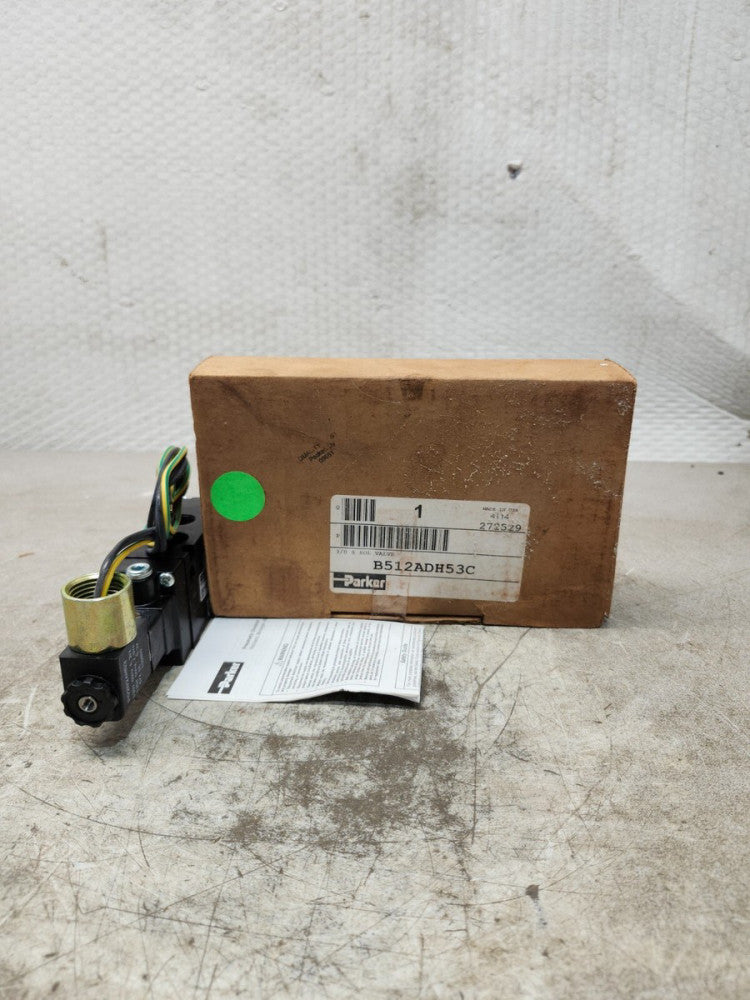 NEW IN BOX PARKER Pneumatic Valve B512ADH53C