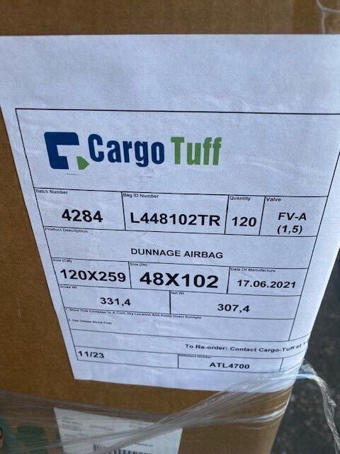 Lot of 120 Cargo Tuff 48" x 102" Dunnage Airbags (NEW)
