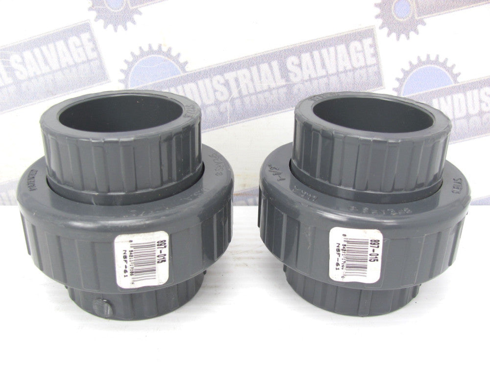 (2 pcs) SPEARS - 897-015 - Union, 1-1/2 in, Socket, SCH 80/XH, PVC, EPDM O-Ring