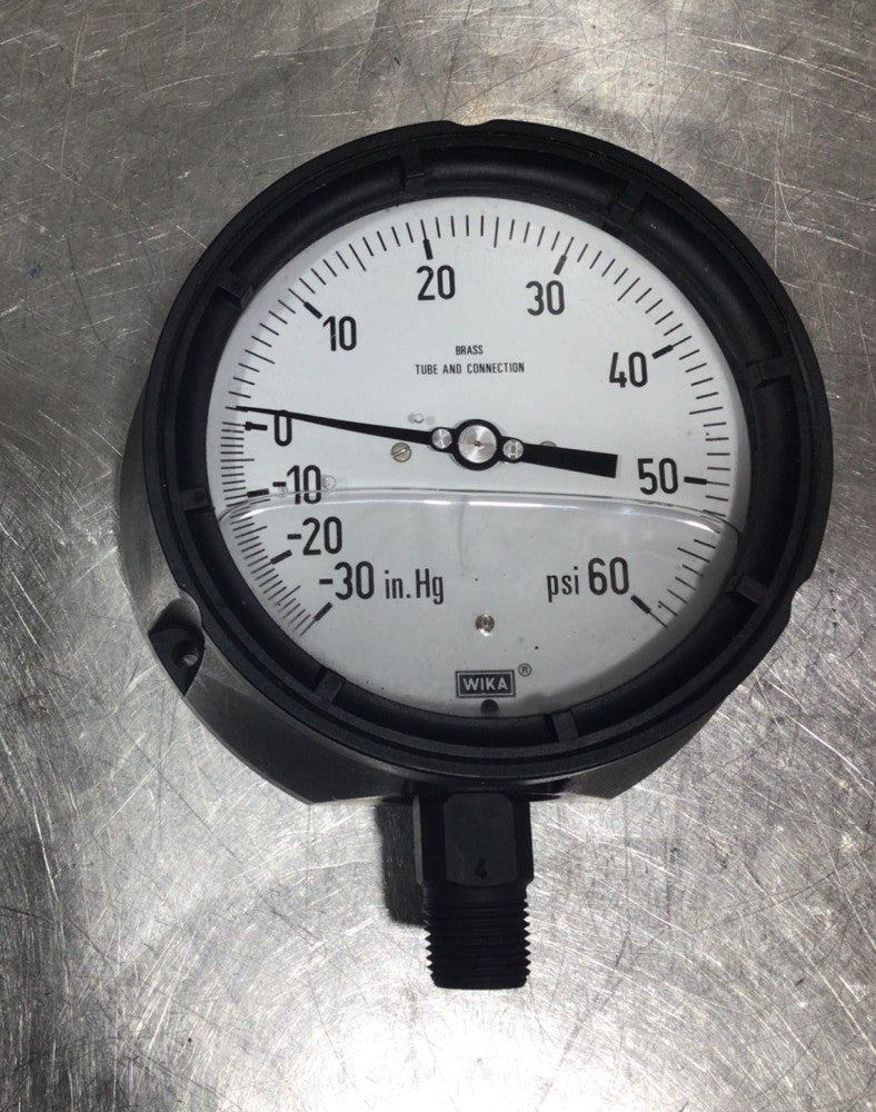 Wika Brass Tube & Connection -30 to 60 psi Pressure Gauge