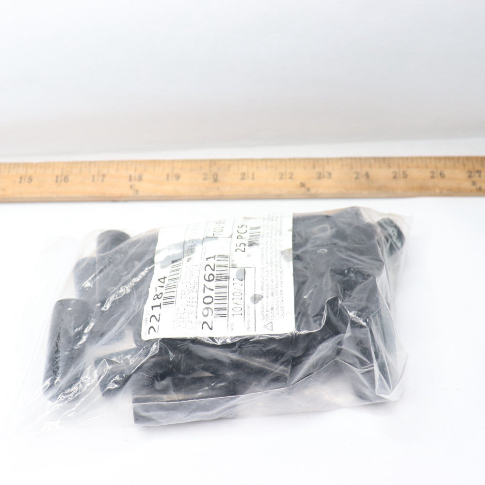 (25-Pk) L Caps 0.750-2.000-0.065-FE-701-89-BLACK 221874