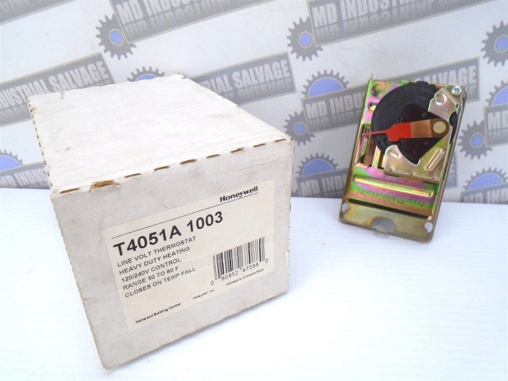 HONEYWELL - T4051A-1003 - Line Volt Thermostat 120/240V - 50 to 80°F - NO COVER