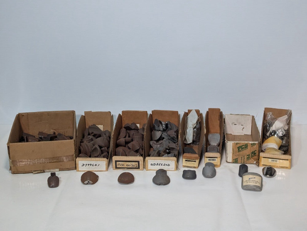 Lot of assorted HTC, PCS metal molded components foot, wedge, tip, machine parts