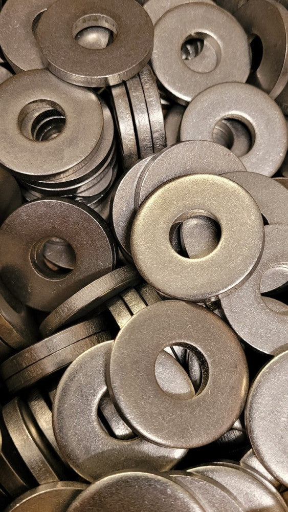 Lot Of 100 Thick 18-8 Stainless Steel Washers 1/2" x 1-3/8" x 3/16"