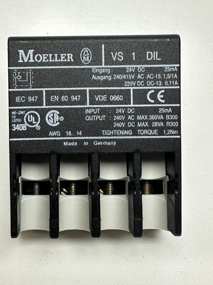 Moeller VS1DIL Amplifier Module 15V AC, 220VDC 25mA Black - New Fast Ship