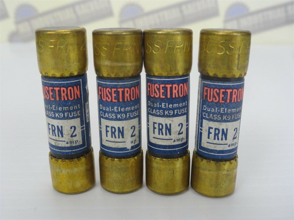 (Lot of 4) Bussman / FUSETRON FRN-2 Dual Element / Class K9, 250VAC (NEW)