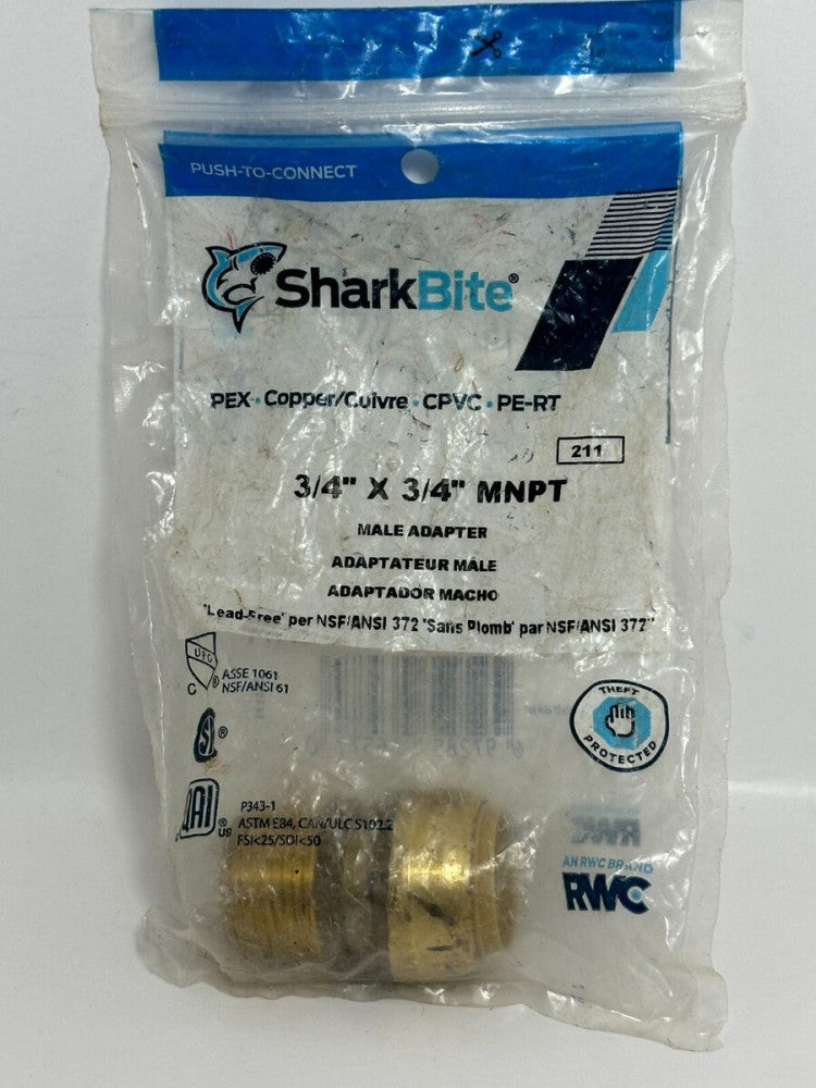 SharkBite U134LFA 3/4" x 3/4" MNPT Male Adapter