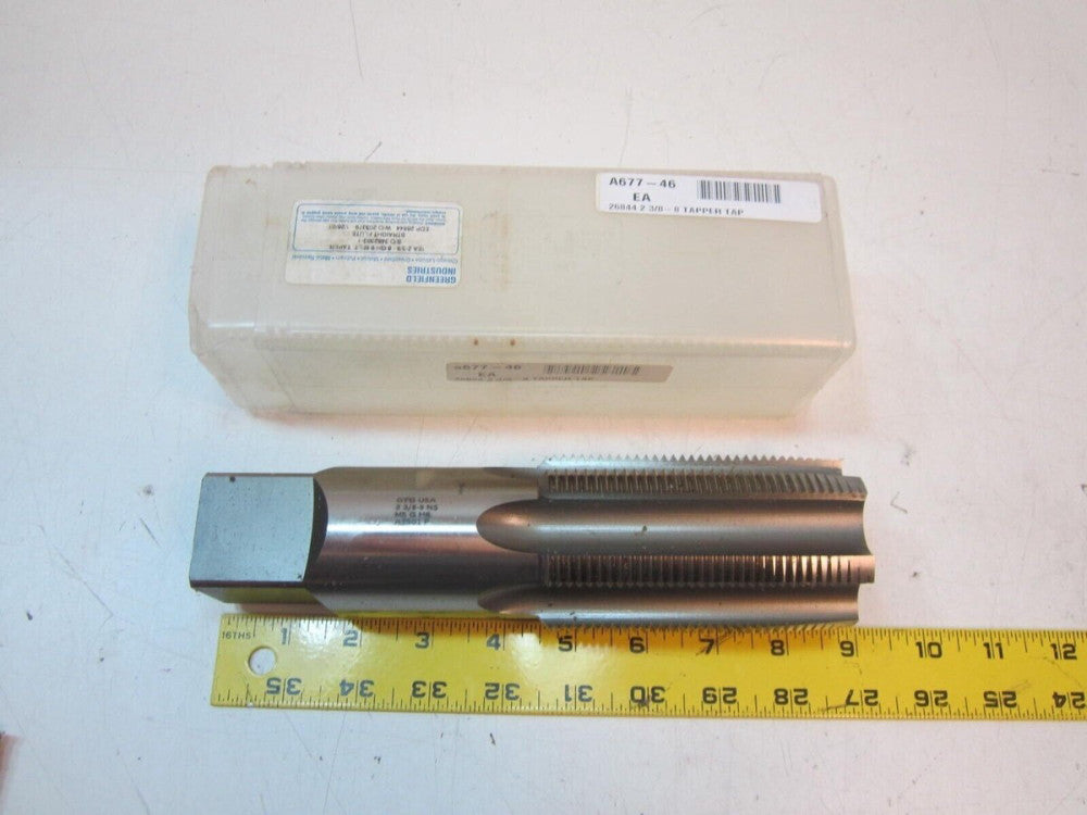 Greenfield (26844) 2-3/8-8 GH-6 Straight Flute Bottoming Tap - Made in USA 