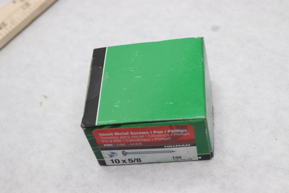 (100-Pk) Hillman Phillips Pan Head Sheet Metal Screws #10 x 5/8" 80063