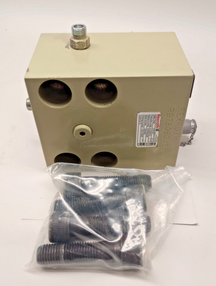 Rexroth R978063346 Used Valve Block 2-inch casting # R978063484-1