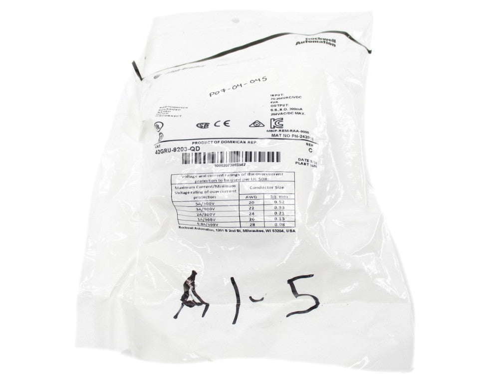 ALLEN BRADLEY 42GRU-9203-QD SER. C 70-264VAC/DC NSMP