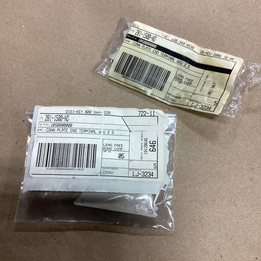 (7) NEW Digi-Key Conn Plate End Terminals WDU 2.5 Beige 281-1500-ND 1050000000