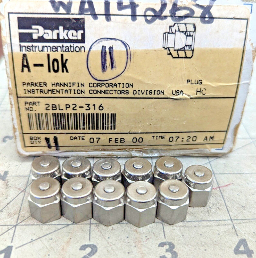 11 Parker A-Lok 1/8" Stainless  Compression Fitting Caps 316SS [OF56]