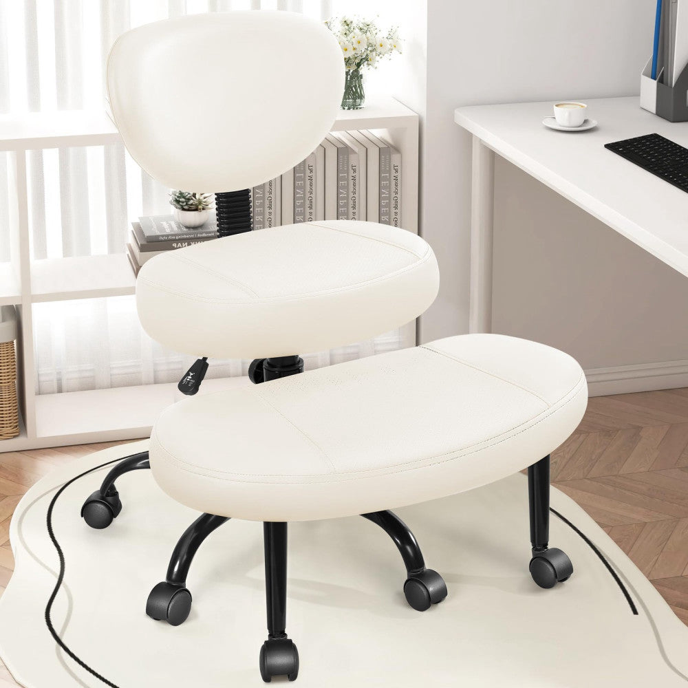 Criss Cross Office Chair - ADHD Cross Legged Chair with Wheels - Adjustable H...